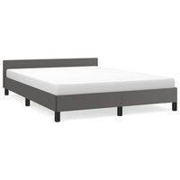 estructura de cama con cabecero sin colchon gris 140x200 cm vidaxl