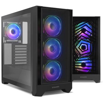 Nox Hummer PLASMA Mid Tower ARGB Frontal Intercambiable y Cristal Templado USB-C Negra