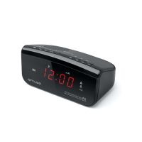 reloj despertador muse m-12cr digital fm led rojo negro