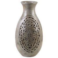 jarron decorativo alto de terracota gris 51 cm florero de suelo pintado a mano de inspiracion griega megara