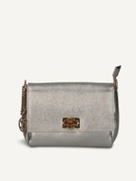 caprice handbag silver made of leather without heel size 1