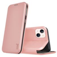 cool funda flip cover elegance rose gold para iphone 13 mini