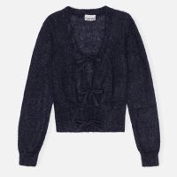 ganni mohair-blend knit cardigan - l