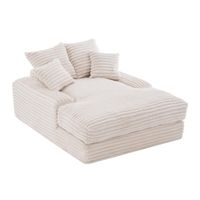 sofa de pana de lujo con 4 cojines sofa cama multifuncional sin montaje 175x137x63 cm beige   aosom espana