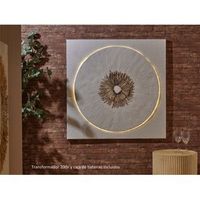 oleo abstr circulo con centro en rafia  led 100x3x100cm