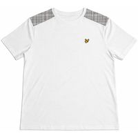 lyle  scott camiseta check panelled t-shirt white para hombre