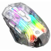 kinsi bm530 raton optico gaming inalambrico rgb 3600dpi transparente blanco
