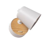 aplique de pared lectura orientable e27 de metal negro y madera 11 cm