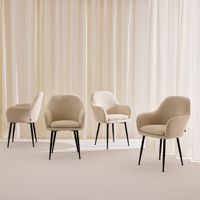 sillon de terciopelo de canale y patas de metal negro set de 4