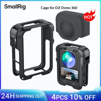 Jaula SmallRig para DJI Osmo 360 con cubierta de lente de silicona, tornillo de 1/4 
