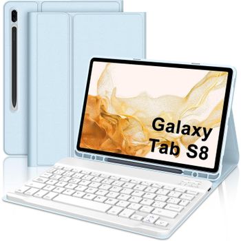 FGNS Funda con Teclado Bluetooth Español Ñ compatible para Sam Galaxy Tab A8 10.5