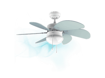 Ventilador de techo - Cecotec EnergySilence Aero 3600 Vision Sky, Lámpara, 3 Velocidades, 6 Aspas reversibles, Función Verano/Invierno, Azul