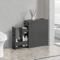 mueble de bano kihnio estrecho aglomerado 58x16x48cm gris oscuro encasa