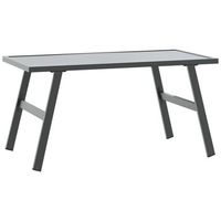 mesa de jardin rmesa auxiliarrmesita de centro acero recubrimiento en polvo negro 90x45x35 cm