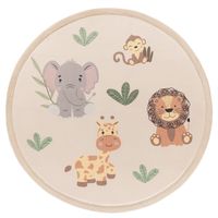 alfombra infantil lavable emilio beige 120 cm redondo