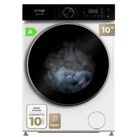 evvo lavadora 10 kg carga frontal nature r10 1400 rpm clase  a motor inverter 13 programas modo nocturno lavado rapido
