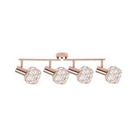 lampara de techo de metal cobrizo 4 pantallas de jaula brazos ajustables moderno chenab