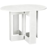 homcom mesa de comedor plegable con 2 alas abatibles mesa auxiliar de madera para cocina salon 104x76x737 cm blanco   aosom espana