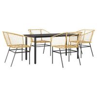 juego de comedor jardin 5 uds ratan sintetico marron cfw902438