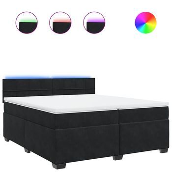 Cama Tapizada 200x200x100,5 Cm Tejido - Negro