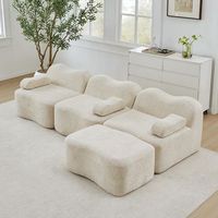sweiko sofa modular de esquina 3 plazas en l con chaise longue espuma alta densidad 32d forma ondulada asiento profundo beige