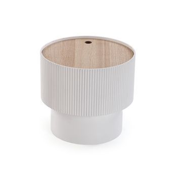 Versa Mesa Auxiliar Leslie De Estilo Moderno, Medidas (al X L X An) 35 X 38 X 38 Cm, Color Blanco