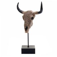 figura decorativa de cabeza de vaca trofeo de cabeza de toro con poliresina trival 47x30x12cm 040002840