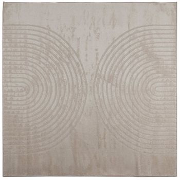 Alfombras De Área Cuadrado Galati Beige 240 X 240 Cm Poliéster Vidaxl