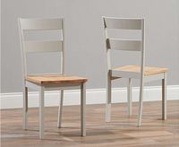 chiltern oak and grey dining chairs - oak and grey