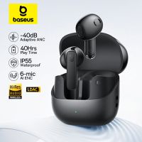 baseus bass bs1 nc -40db auriculares inalambricos anc adaptables en tiempo real auriculares semiabiertos bluetooth 60 ldac audio de alta resolucion 6 microfonos ai enc