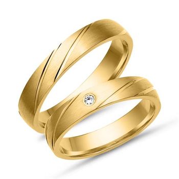 Alianzas 8 quilates oro amarillo con diamante