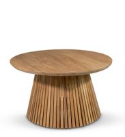 mesa de centro madera beige d 80 cm