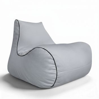 Aiire Puff Exterior Jardín En Olefina - Sofa Puf Con Relleno Incluido Xxl De Diseño Para Terraza, Jardín O Piscina - Bean Bag Chair Salon O Decoracion Habitacion Juvenil Gris [120x100x80]