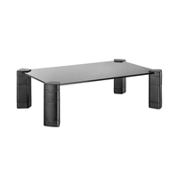 aisens - soporte elevador cristal para monitorportatil negro