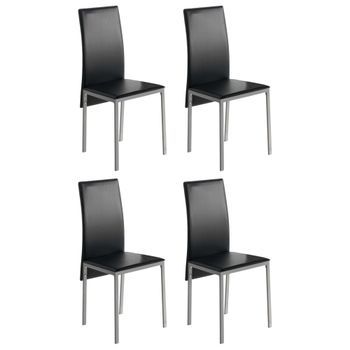 Pack 2 Sillas Saona Negro Comedor Cocina Estilo Contemporaneo Polipiel Salon Modernas 97x56x42