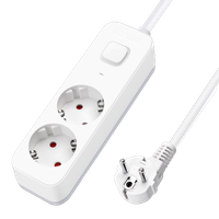 aigostar regleta enchufes de 2 enchufes alargador enchufe 3 metros con interruptor blanco
