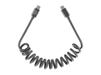 cable usb-c - cellularline spiral extensible hasta 120 cm para coche anti-enredos acabado seda tipo c a c negro