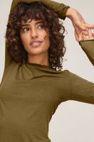 hunkemoller camiseta super suave de cashmere con escote barco verde