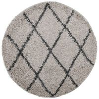 alfombra de pelo largo moderna pamplona beige antracita o120 cm vidaxl