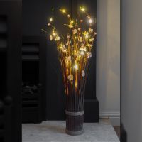 cream blossom led battery faux bouquet 70cm
