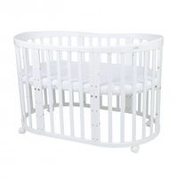 cuna ovalada 7 en 1 con colchon white