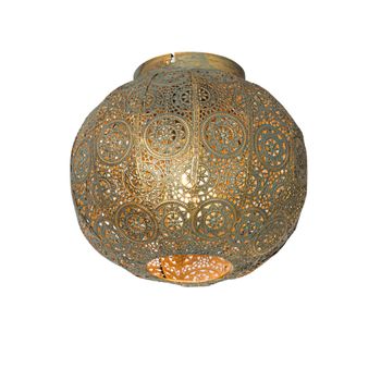 Lámpara de techo dorada con verde oriental 28,5 cm