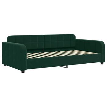 Cama Para Adulto | Cama Individual | Sofá Cama Sin Colchón Terciopelo Verde Oscuro 90x200cm
