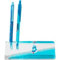 set boligrafo y portaminas con soporte acrilico stitch disney