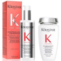 kerastase premiere decalcifying repairing pre-shampoo and shampoo for damaged hair with pure citric acid and glycine