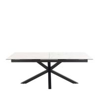 mesa comedor extensible 6-12 personas ceramica y metal - blanco