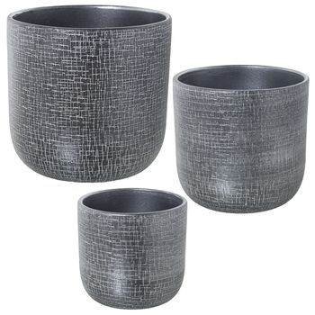 Set 3 Maceteros Plateado