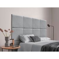 dhome cabecero tapizado para camas de 110cm compuesto de paneles autoadhesivos intercambiables de tela acualine cama lujo dormitorio acolchado gris