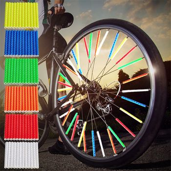 12PCS Clips para Radios de Rueda de Bicicleta, Luz de Advertencia de Seguridad Nocturna, Tira Reflectante para Bicicleta, Accesorios de Ciclismo MTB