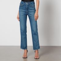 good american good curve stretch-denim straight-leg jeans - us 2uk 6